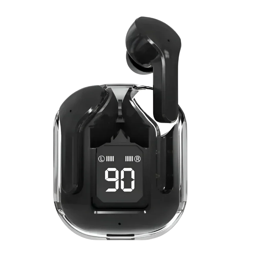 Black AIR 31 earbuds with pouch